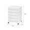 IRIS USA 5 Drawers 12” x 12” Scrapbook Plastic Rolling Storage Cart with Organizer Top with Casters, Black/White